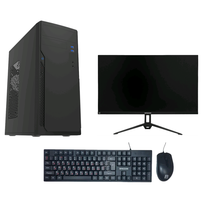 Системний блок Impression P+ (i5-12400F 2.5GHz/H610/32G/SSD-1TB/RTX3050-6GB/Wi-Fi-AC/500W/WIN 11 PRO UKR/Microsoft Office/монітор 23,8"/клавіатура+миша)